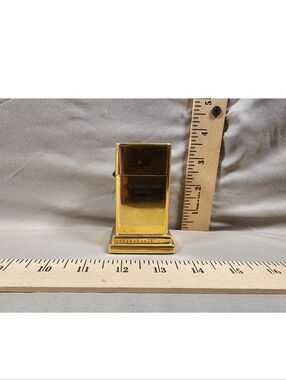 Vintage Zippo Barcroft Table Desk Lighter Rare Brass Color Stanwood Oil Corp